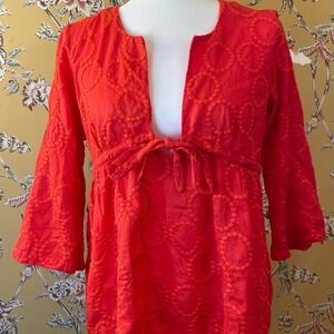 J.‎ Crew tunic top blouse in Red size small NEW